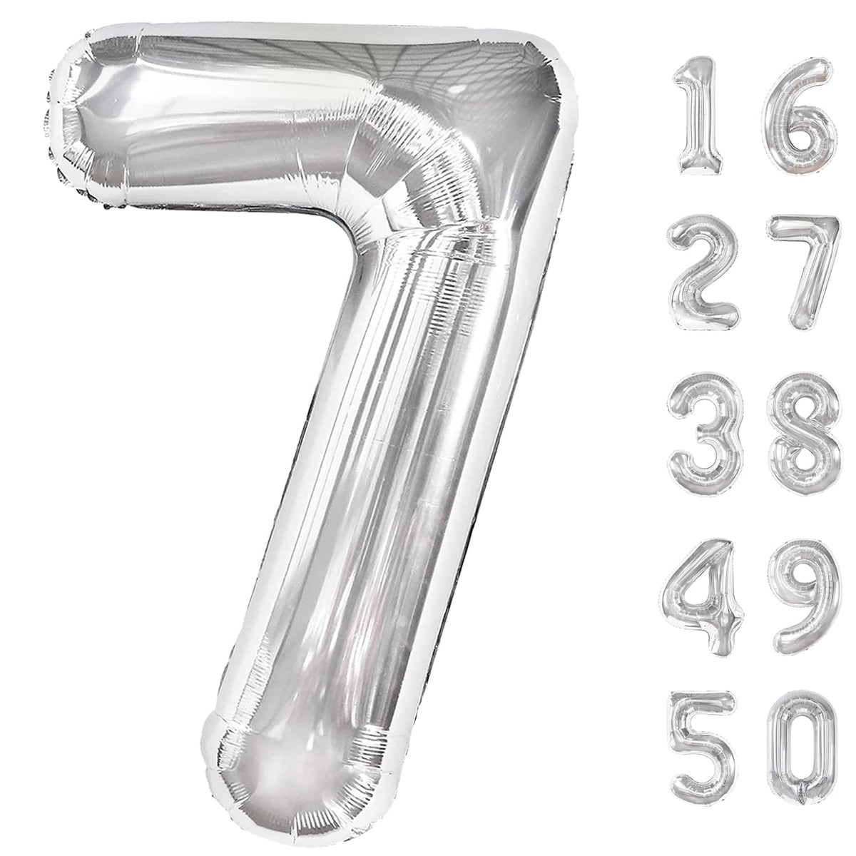 Kelfuoya 40 inch silver number 7 balloon for milestone photos