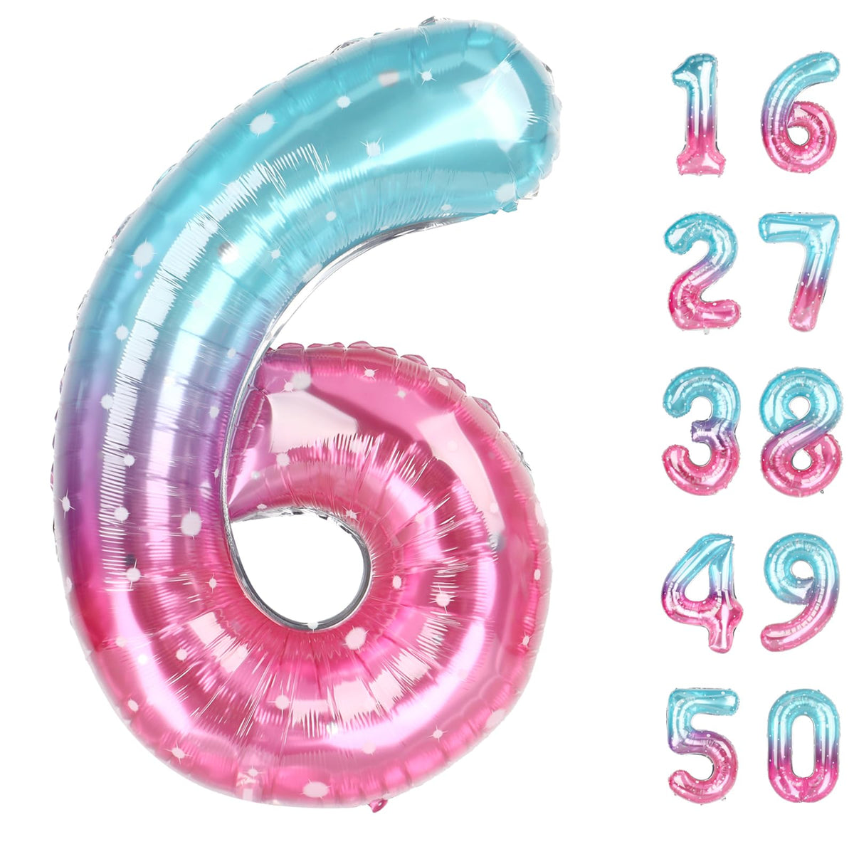 Kelfuoya 40-inch Starry Number 6 balloon creates a magical photo backdrop.