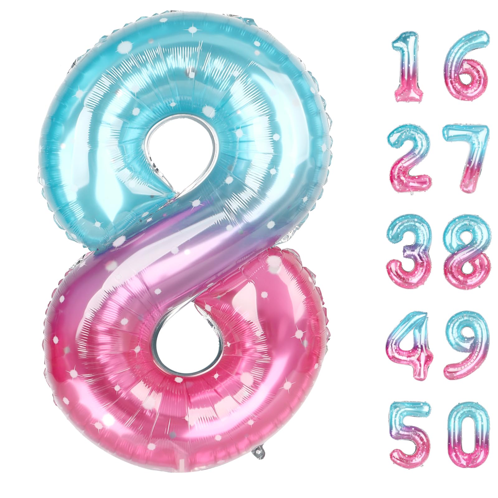 Kelfuoya 40-inch starry number 8 balloon adds dramatic birthday decor with a shimmering finish