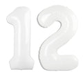 Kelfuoya 40-inch white number 12 balloon ideal for birthdays and milestones.