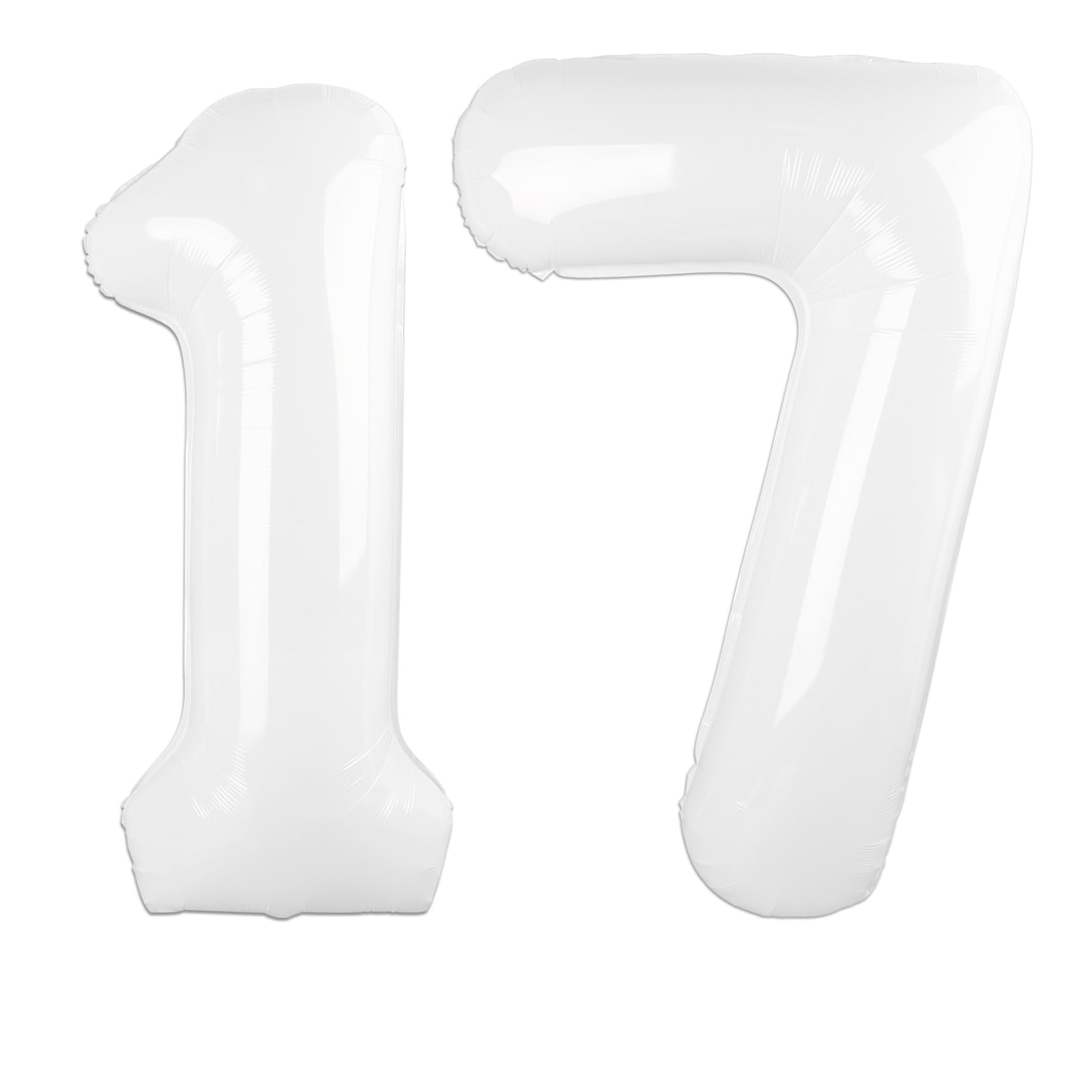 Kelfuoya 40inch white number 17 balloon for vibrant birthday or anniversary decor