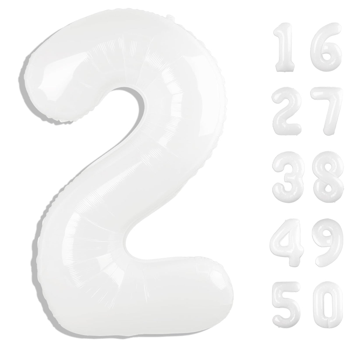 Kelfuoya 40 inch white number 2 balloon for a striking backdrop