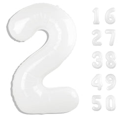 Kelfuoya 40 inch white number 2 balloon for a striking backdrop