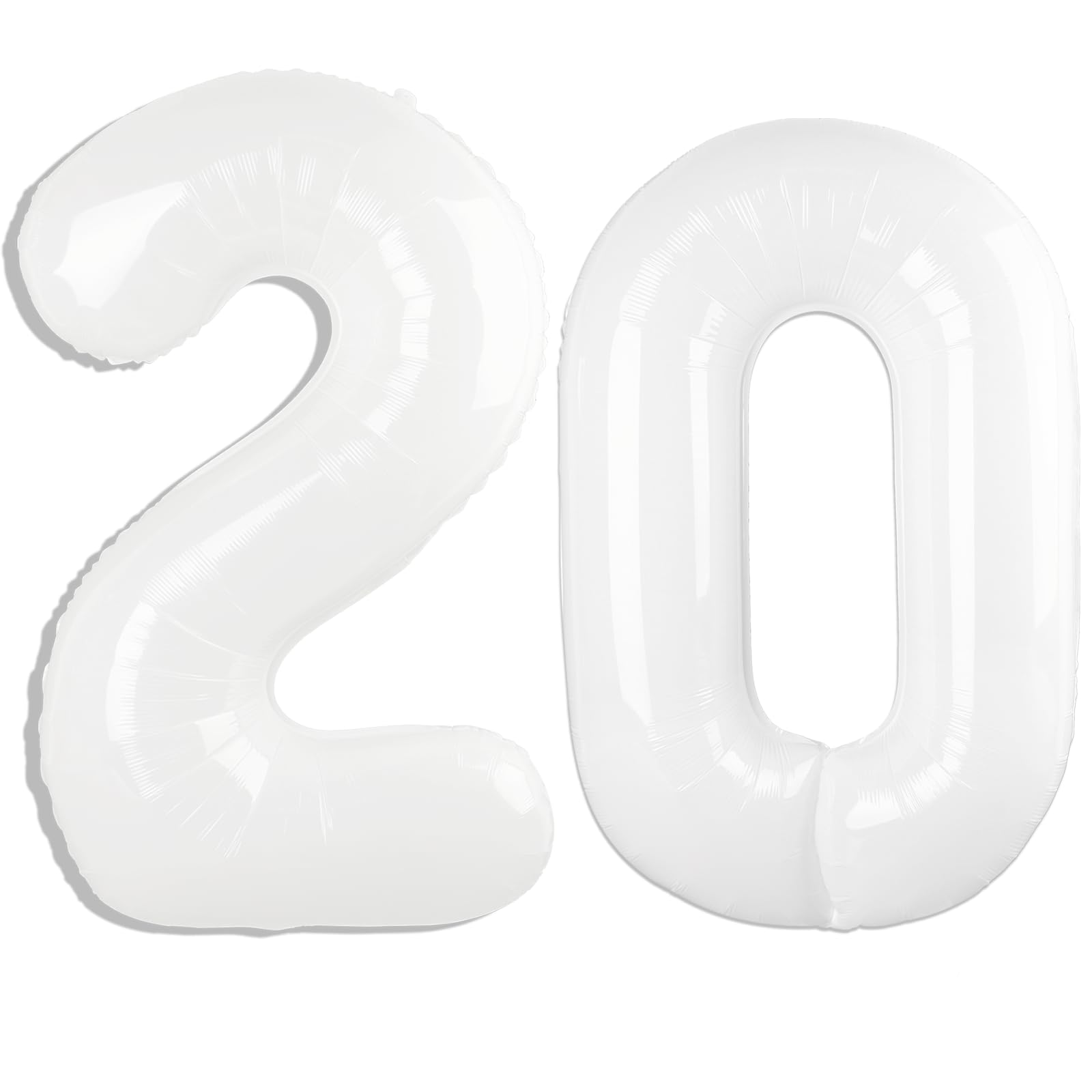 Kelfuoya 40 inch white number 20 balloon for bold birthday celebrations.