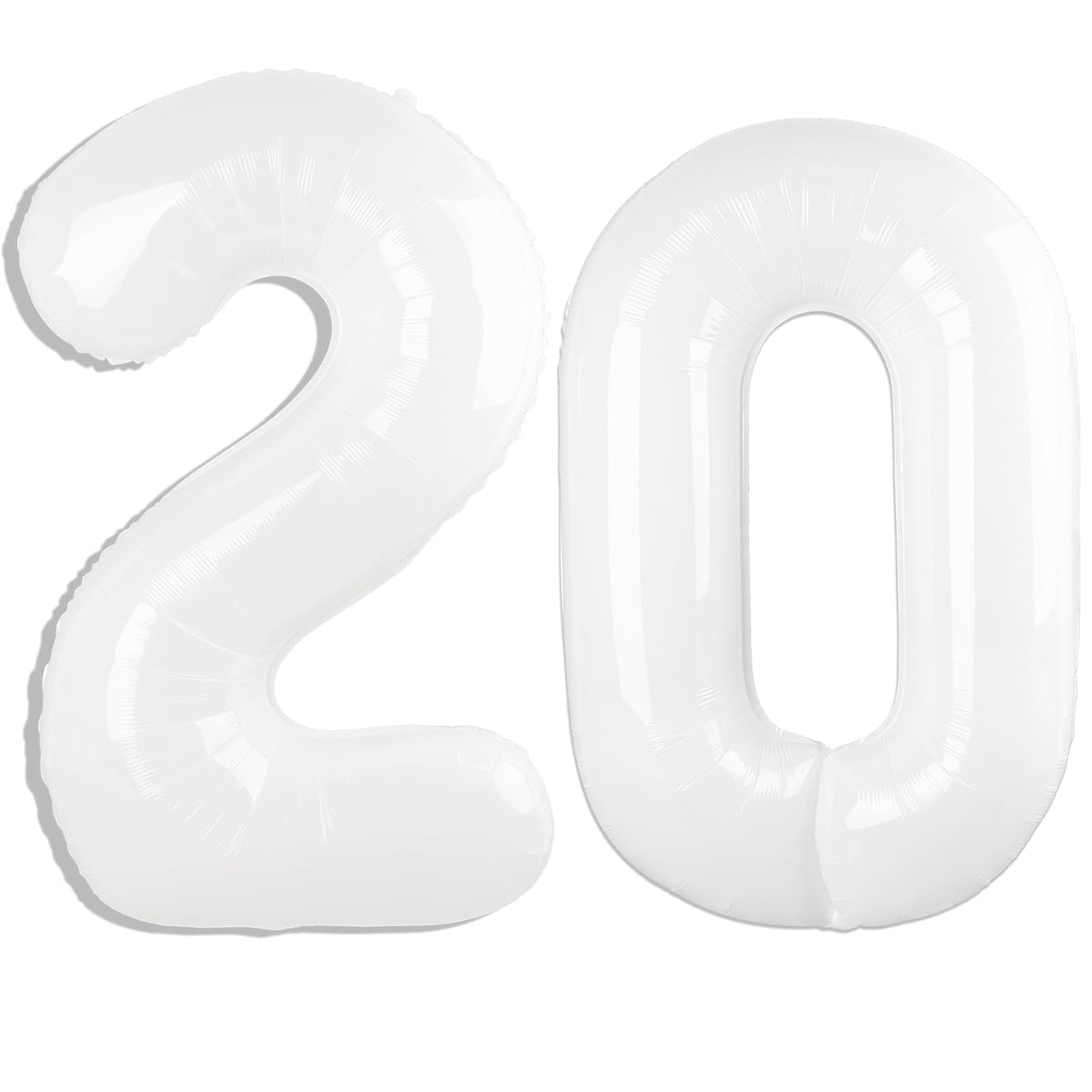 Kelfuoya 40 inch white number 20 balloon for bold birthday celebrations.