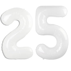 Kelfuoya 40-inch white 25 balloon ready for wall display at parties.