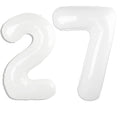 Kelfuoya 40-inch white 27 balloon for an elegant birthday or anniversary backdrop