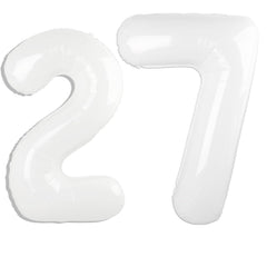 Kelfuoya 40-inch white 27 balloon for an elegant birthday or anniversary backdrop