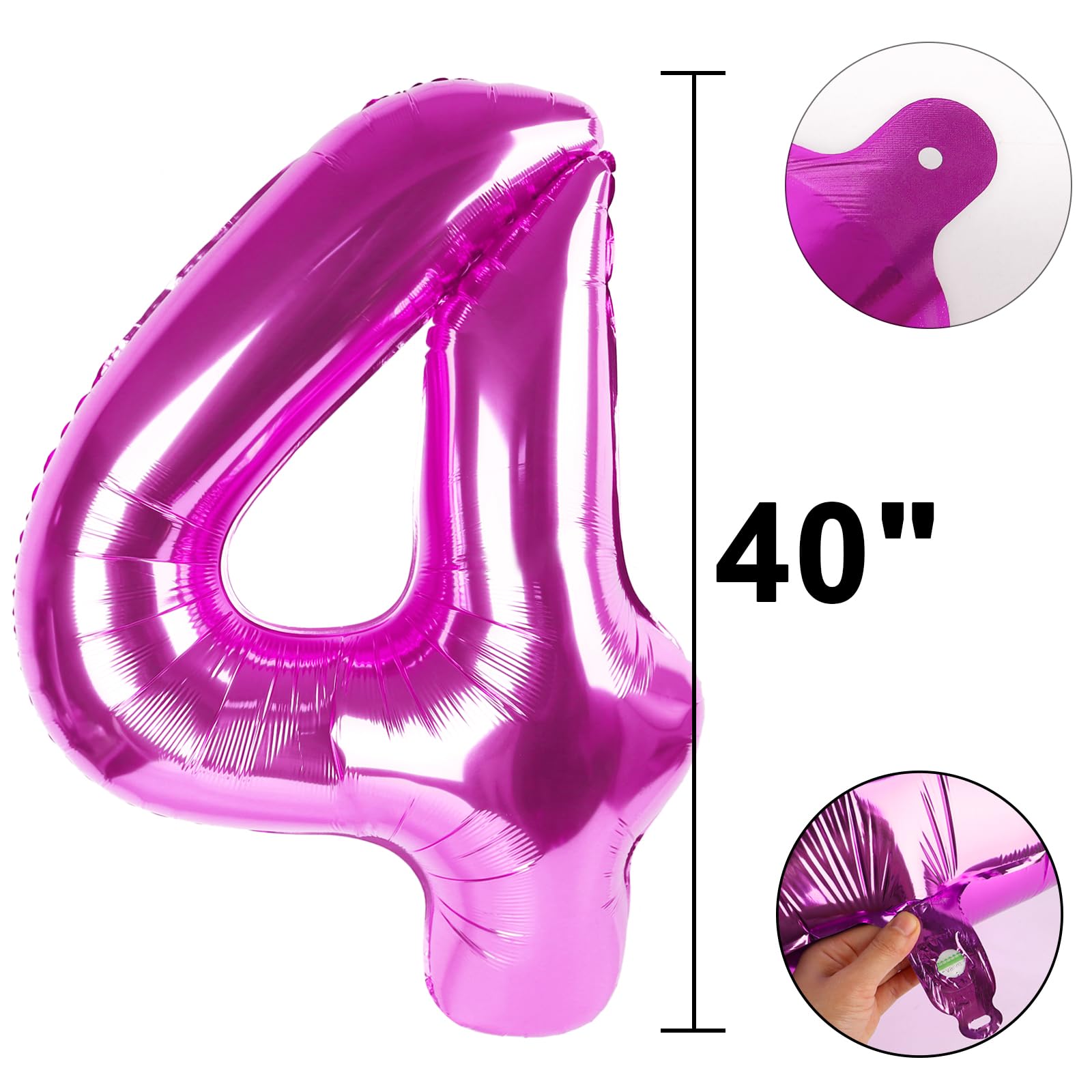 Kelfuoya anniversary balloon, rose purple 24 for weddings and anniversaries.
