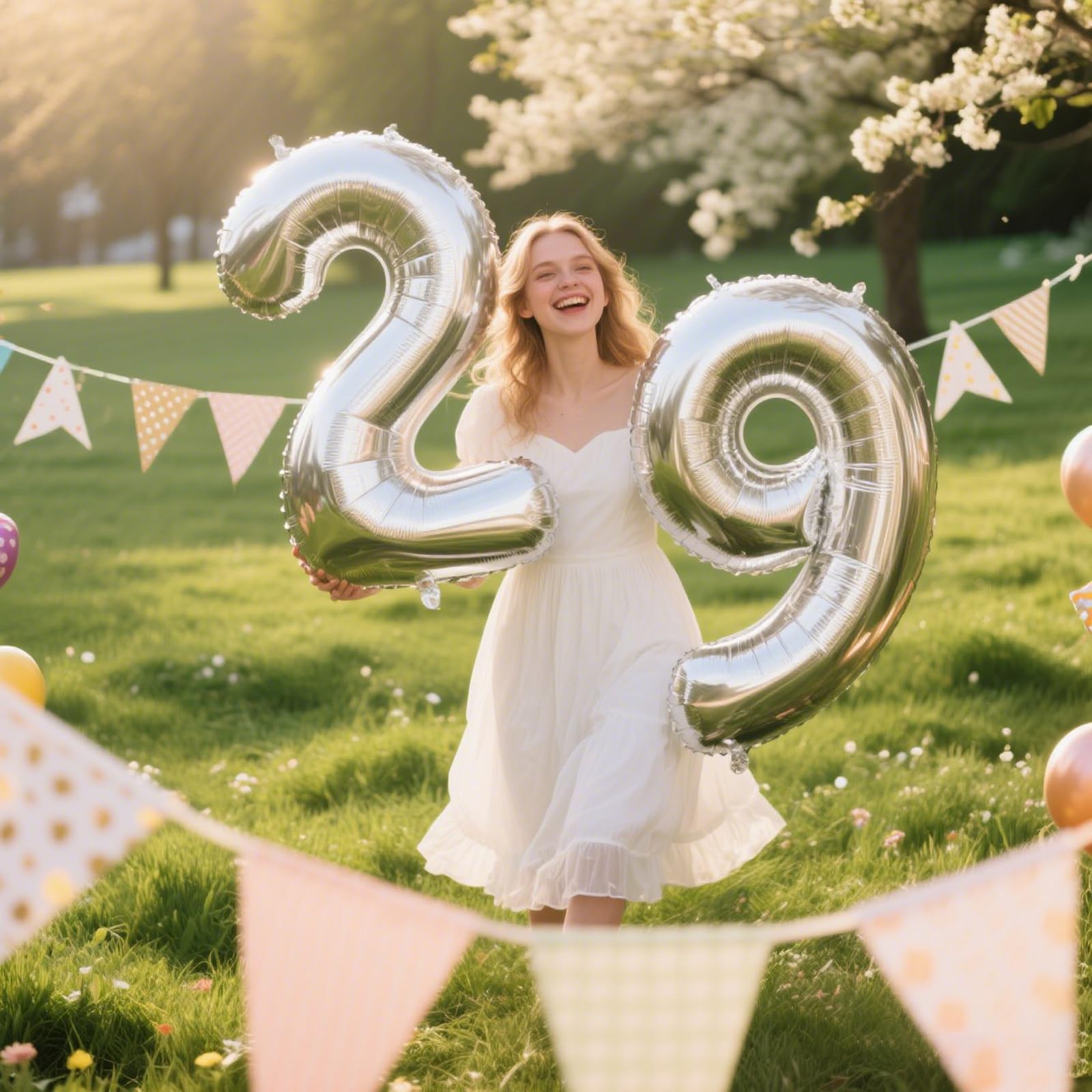 Kelfuoya birthday decor silver number 29 balloon adds focal point