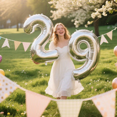 Kelfuoya birthday decor silver number 29 balloon adds focal point