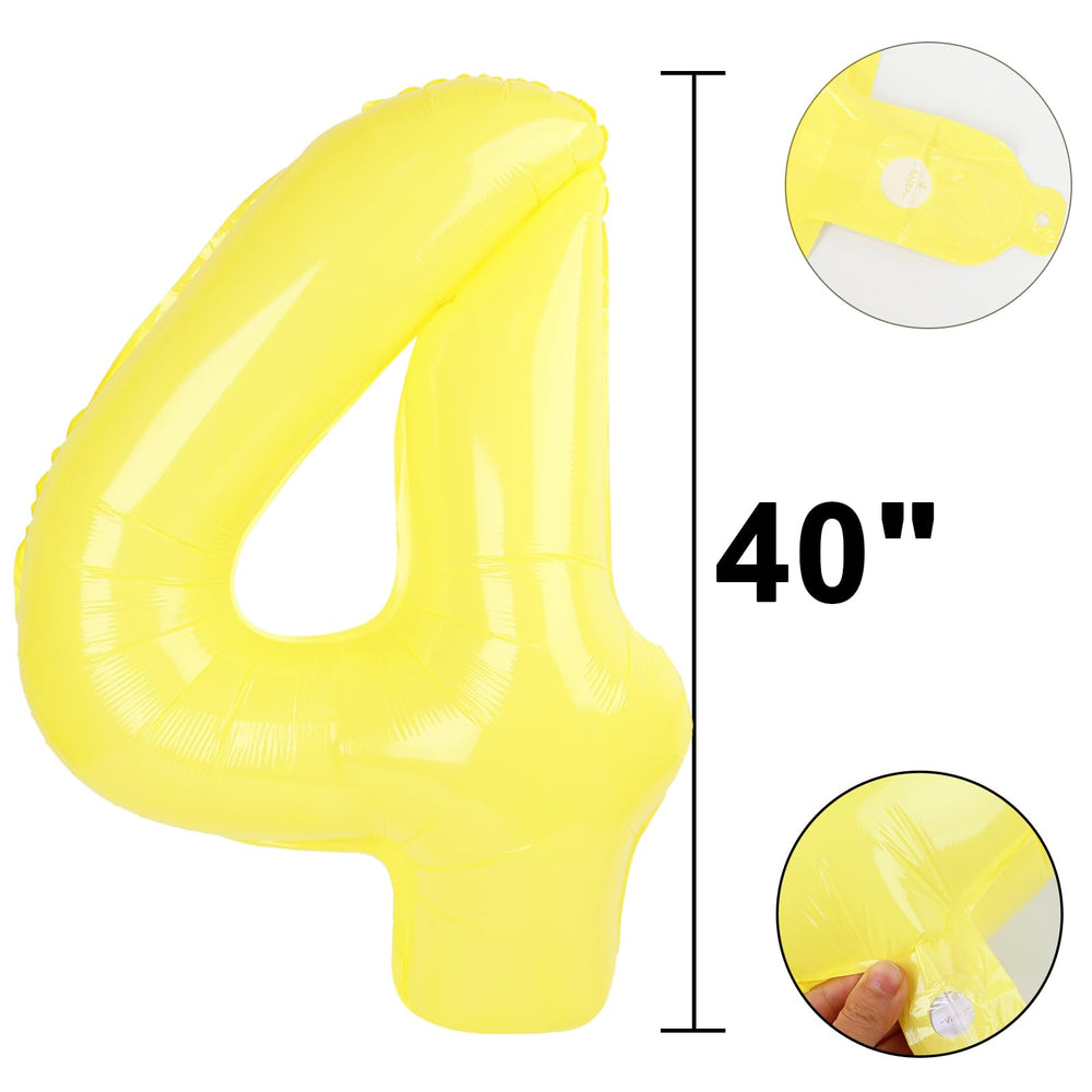 Kelfuoya birthday photo backdrop with vibrant macaron yellow balloon