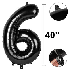Kelfuoya black foil number 6 wall display for celebrations.