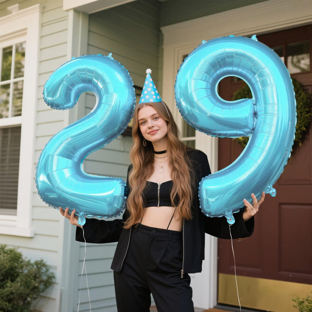 Kelfuoya blue foil 29 balloon ideal for photo backdrop and celebrations
