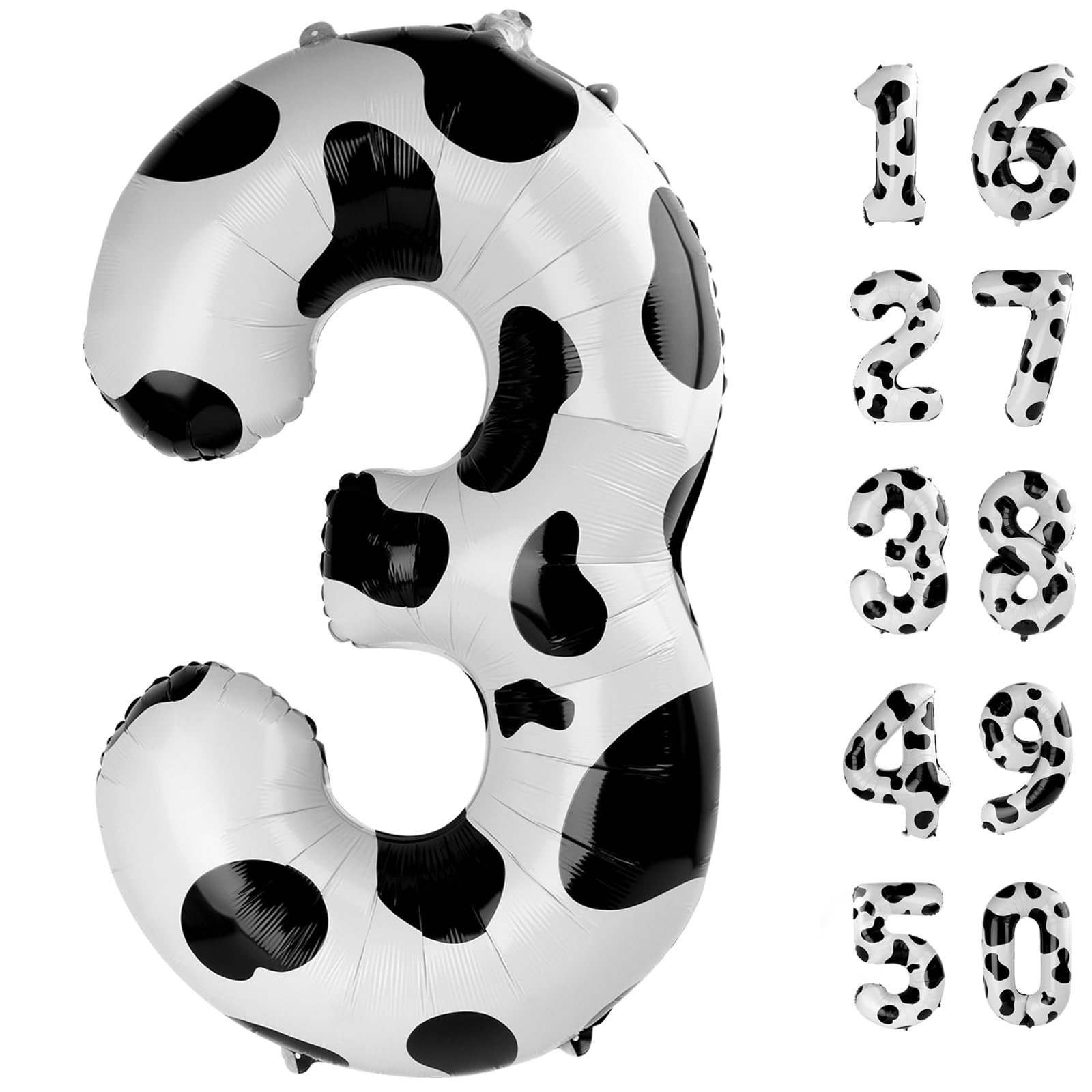 Kelfuoya cow print 3 balloon full view for standout party backdrop