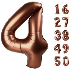 Kelfuoya dark brown 4 balloon, 40-inch, bold birthday backdrop for photos.
