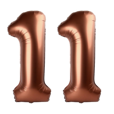 Kelfuoya dark brown 11 balloon creates a striking birthday backdrop.