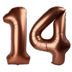 Kelfuoya dark brown 40-inch number 14 balloon, ideal as wall decor for birthdays