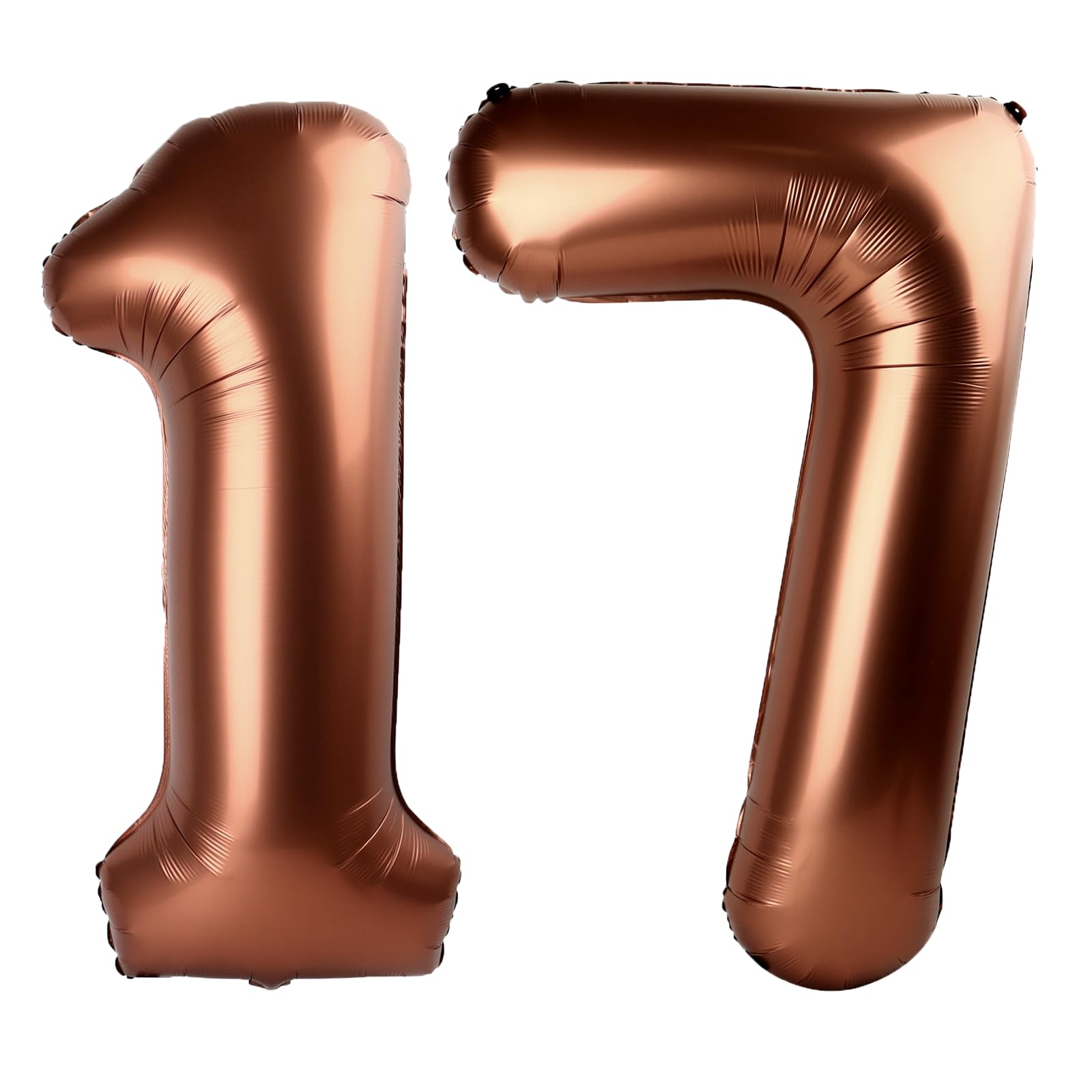 Kelfuoya 40-inch dark brown number 17 balloon front view for bold birthday decor.
