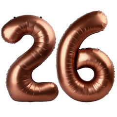 Kelfuoya dark brown number 26 40-inch balloon for birthday backdrops.