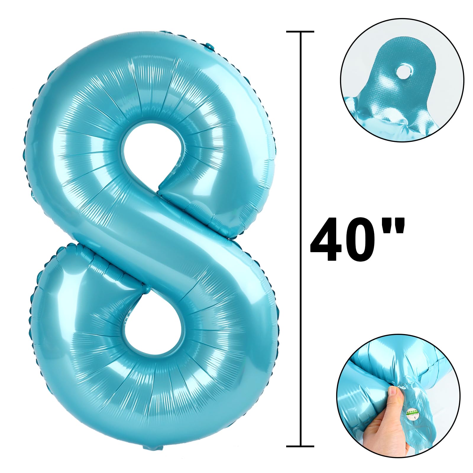 Kelfuoya easy inflate and self-seal 40-inch number balloon.