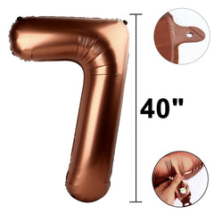 Kelfuoya foil number 7 balloon, 40-inch size, ideal for indoor or outdoor celebrations.