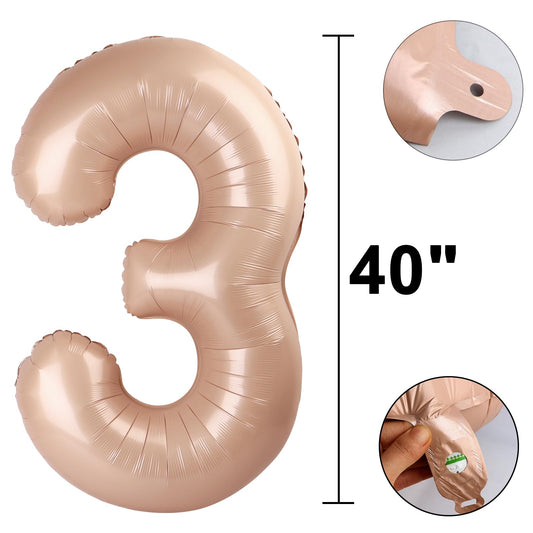 Kelfuoya giant foil number 3 balloon creates a striking party focal point.