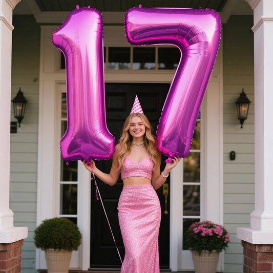 Kelfuoya giant foil number 17 balloon adds dramatic focal point to parties.