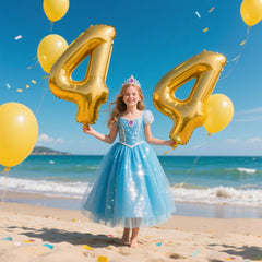 Kelfuoya giant gold number 4 balloon boosts festive photo moments.