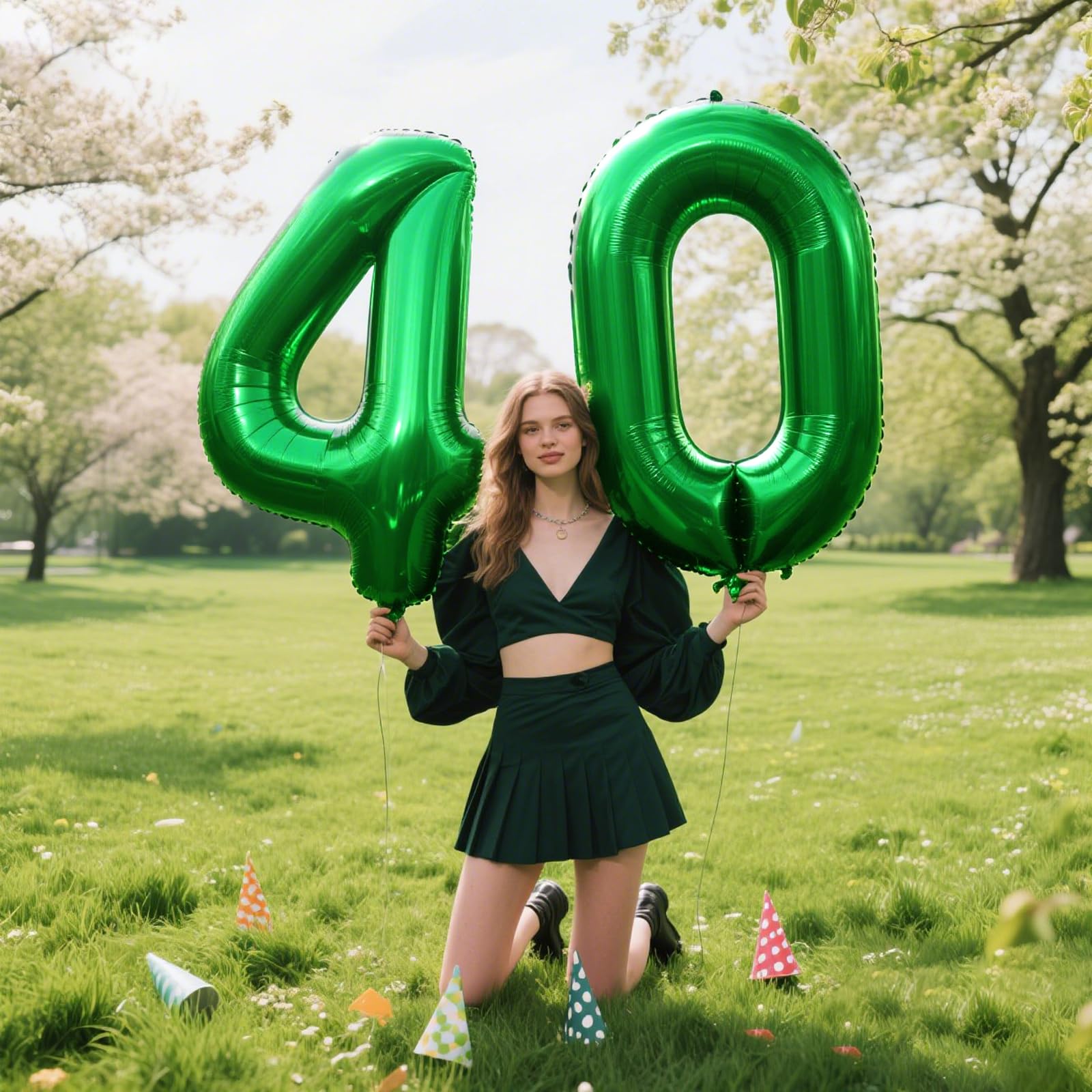Kelfuoya giant green number balloon 40 inch creates impressive centerpiece for parties.