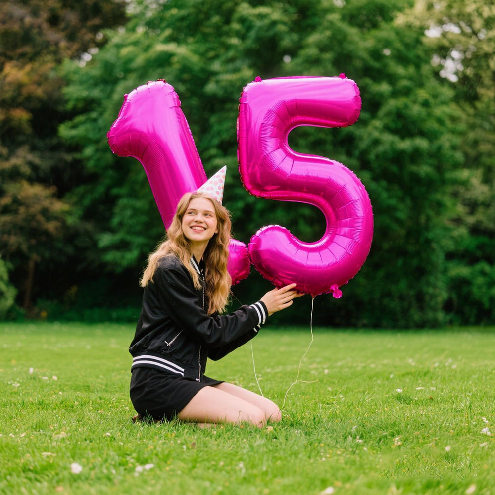 Kelfuoya giant number 5 balloon 40-inch, bold party focal point