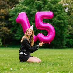 Kelfuoya giant number 5 balloon 40-inch, bold party focal point