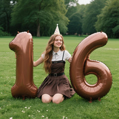 Kelfuoya giant number 6 balloon, dark brown, for photos