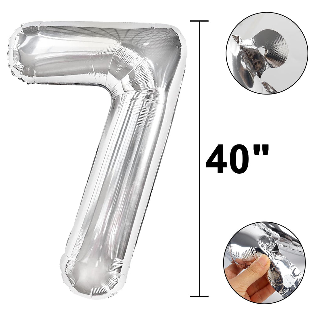Kelfuoya giant number 7 foil balloon enhances wall decor