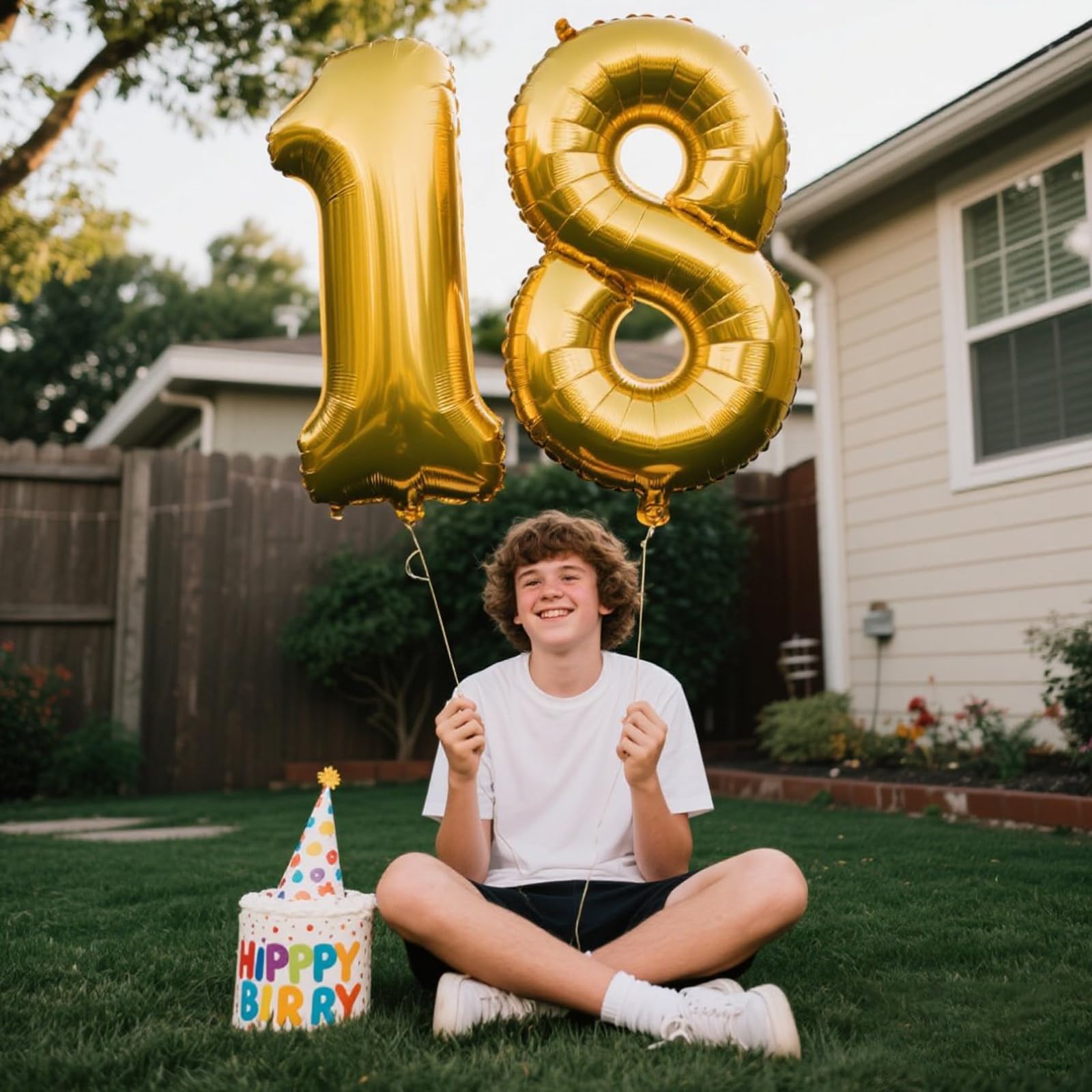 Kelfuoya gold digital number balloon 18 supports photo moments.