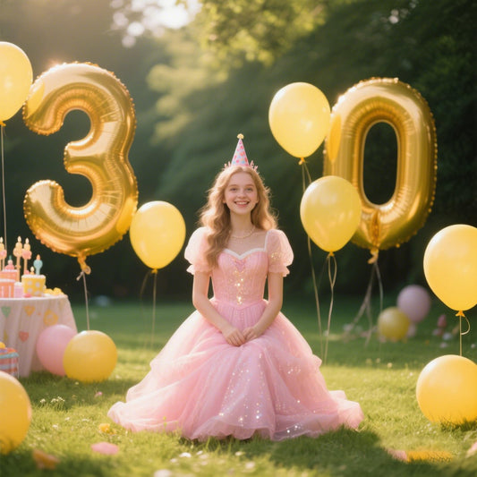 Kelfuoya gold foil 30th birthday balloon adds elegant centerpiece vibes.