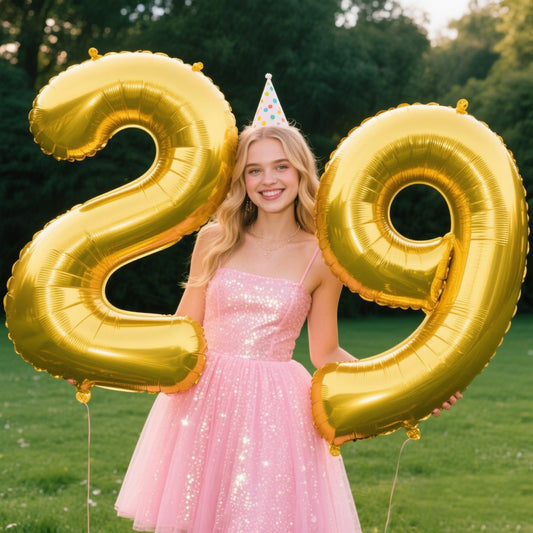 Kelfuoya jumbo Mylar foil 29 adds elegant shine to celebrations.