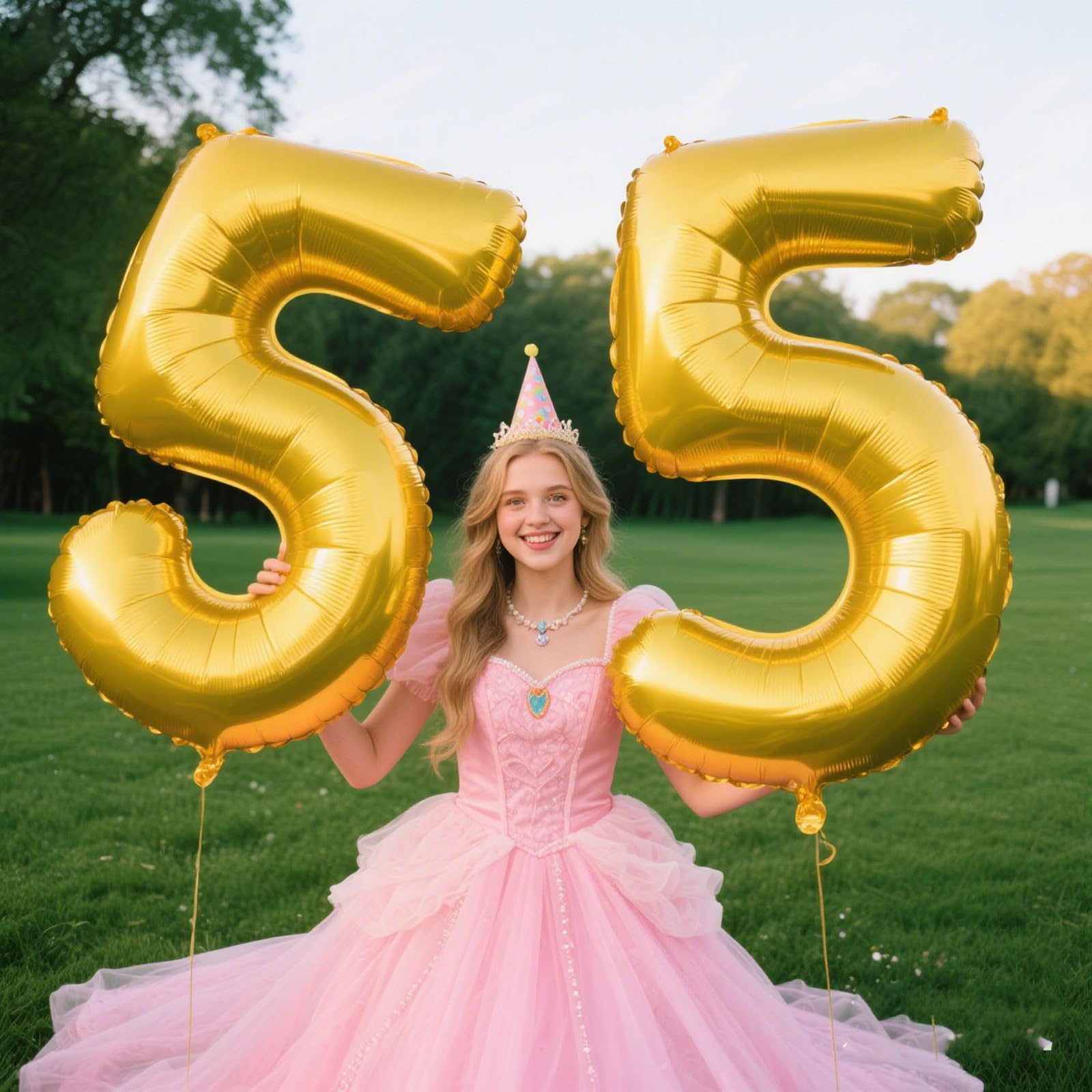 Kelfuoya 40inch gold number 5 creates a grand birthday backdrop.