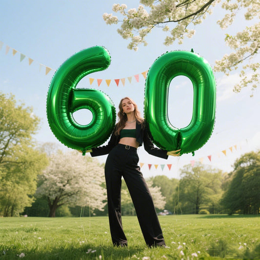 Kelfuoya gold 60-number balloon, dramatic backdrop for celebrations and photo moments.
