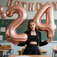 Kelfuoya gold number balloon collection with 0-9 options for themes