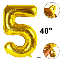 Kelfuoya gold number balloon hanging on wall creates a striking backdrop.