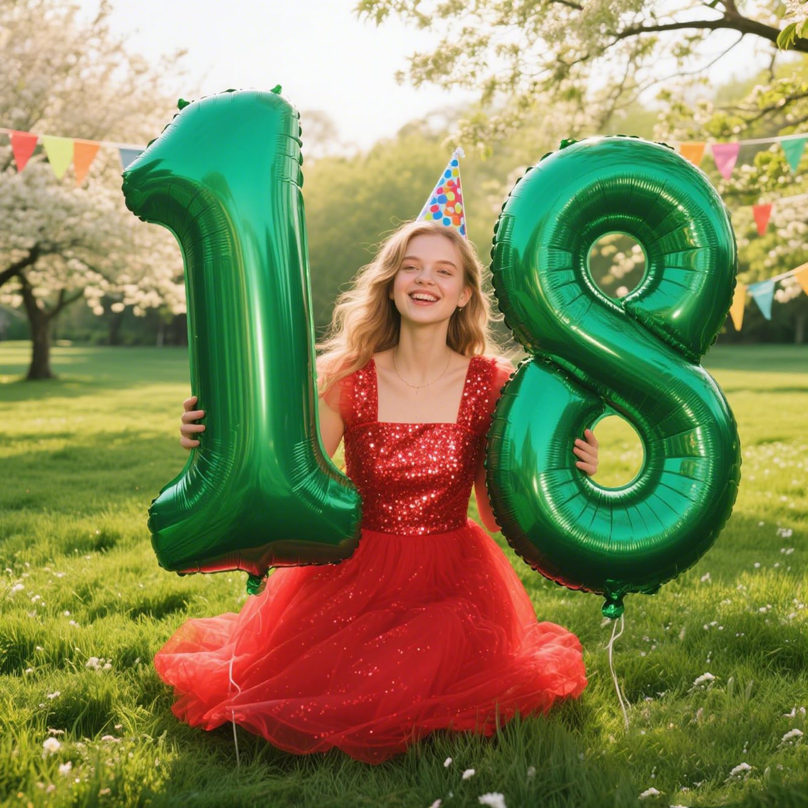 Kelfuoya green 8 balloon for vibrant birthday decorations and photo ops