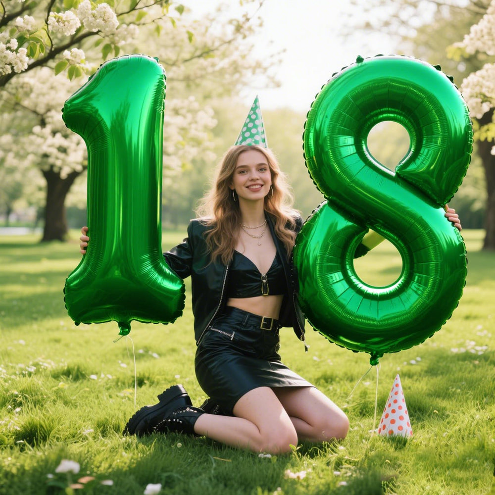 Kelfuoya green foil balloon perfect for photo-worthy birthday decor and celebrations.