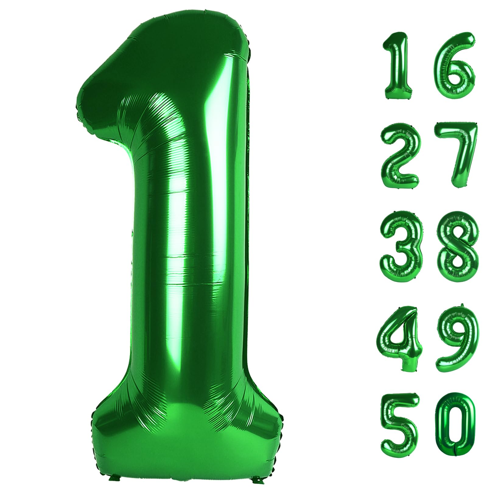 Kelfuoya green number 1 balloon 40inch for eye-catching party backdrop and photos.