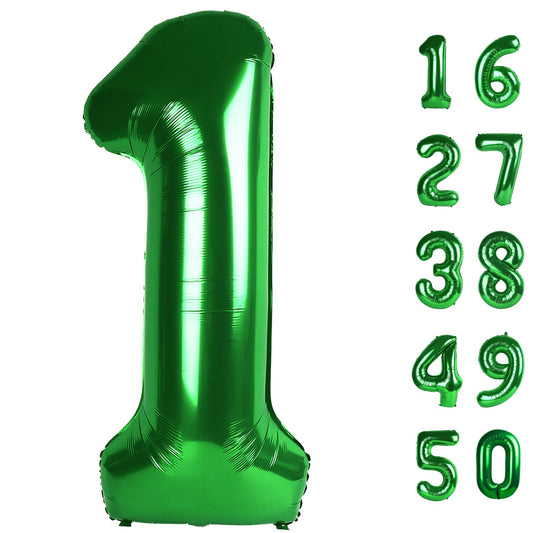 Kelfuoya green number 1 balloon 40inch for eye-catching party backdrop and photos.