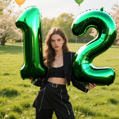 Kelfuoya green number 12 balloon color options enhance theme matching