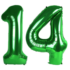 Kelfuoya green number 14 balloon ready for wall decor and photo backdrop