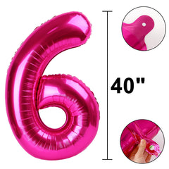 Kelfuoya hot pink foil balloon as dramatic centerpiece for celebrations