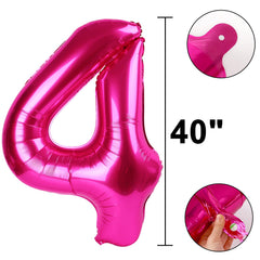 Kelfuoya hot-pink foil number balloon 40-inch adds modern flair