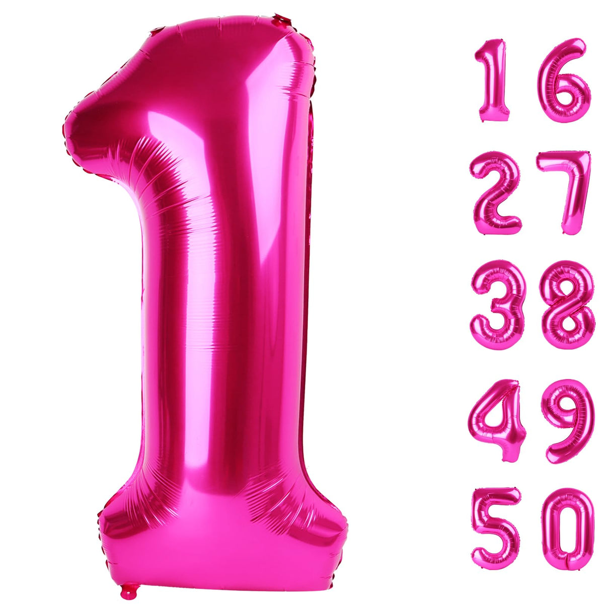 Kelfuoya hot pink 40-inch number 1 balloon for photo backdrop